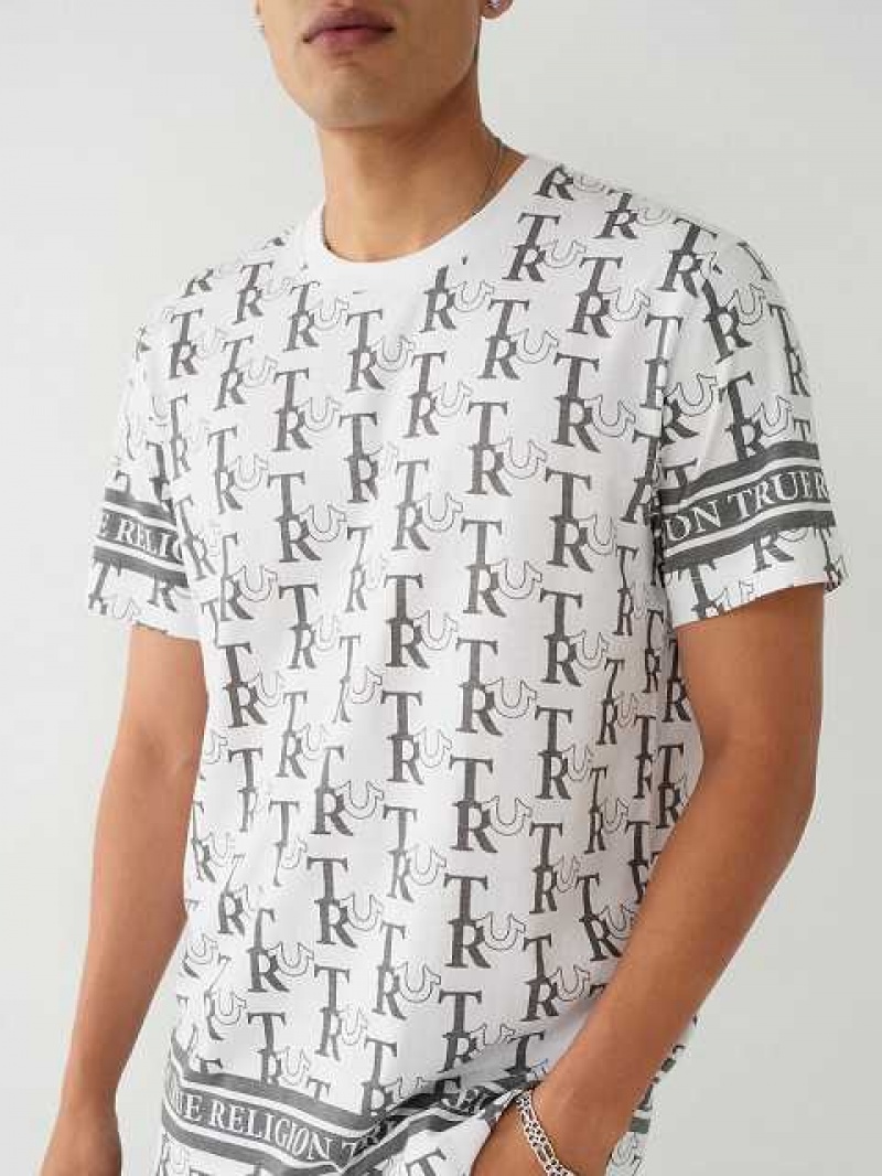 True Religion Allover Print T-shirt Herr Vita | XIV068537