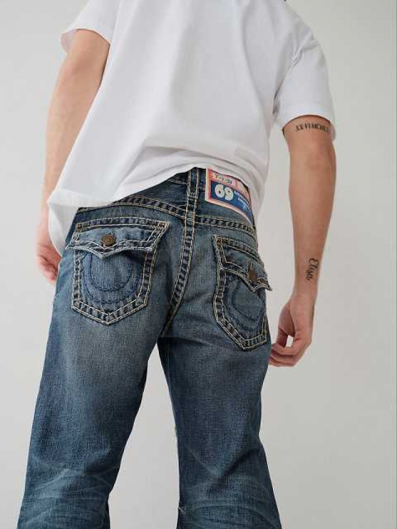 True Religion Archive Ricky Straight Jeans Herr Blå | WAQ234581