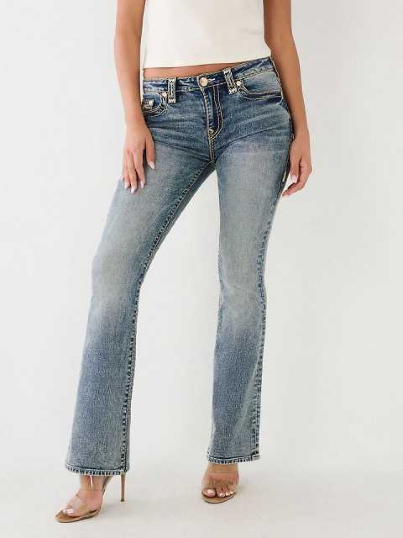 True Religion Becca Stitch Bootcut Jeans Dam Blå | VEP673280