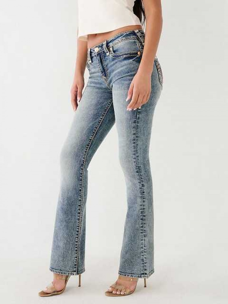 True Religion Becca Stitch Bootcut Jeans Dam Blå | VEP673280