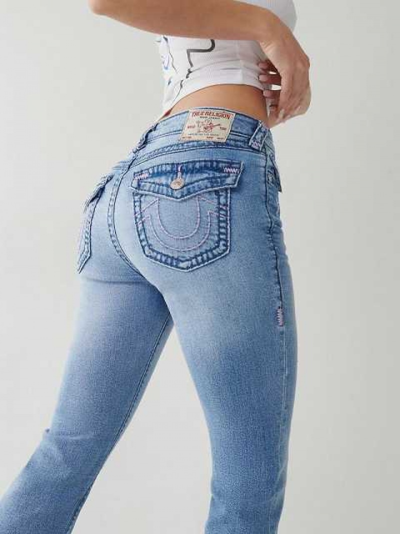 True Religion Becca Super T Stitch Bootcut Jeans Dam Blå | KFV049617