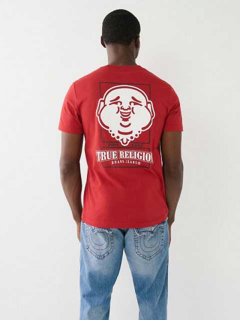 True Religion Big Buddha Crew Neck T-shirt Herr Röda | AQT253684