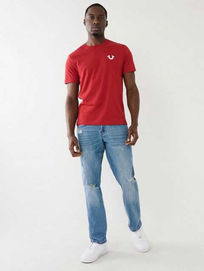 True Religion Big Buddha Crew Neck T-shirt Herr Röda | AQT253684