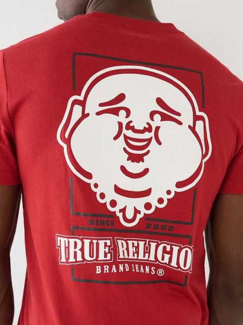 True Religion Big Buddha Crew Neck T-shirt Herr Röda | AQT253684