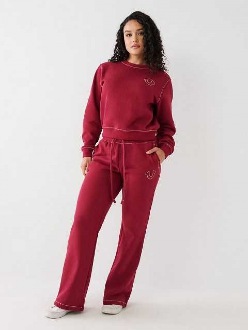 True Religion Big T Buddha Sweatshirt Dam Fuchsia | WRG236805