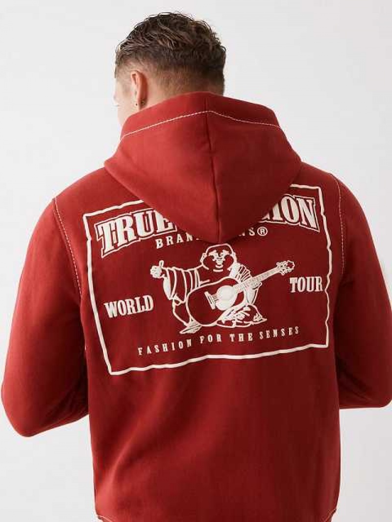 True Religion Big T Zip Hoodie Herr Röda | HFN624391