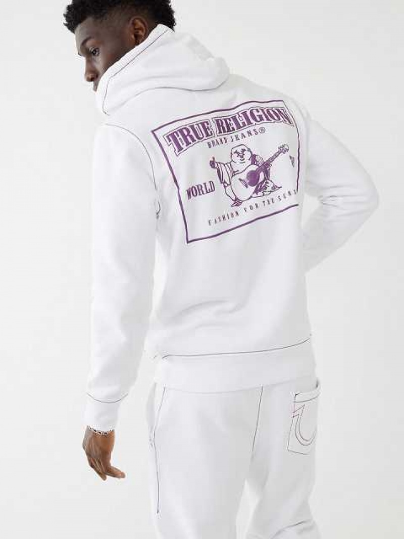 True Religion Big T Zip Hoodie Herr Vita | SCY760153