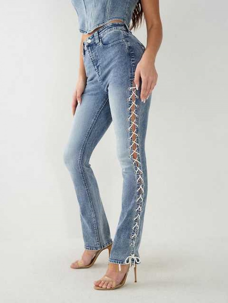 True Religion Billie High Rise Straight Jeans Dam Tvätt | TKL503917