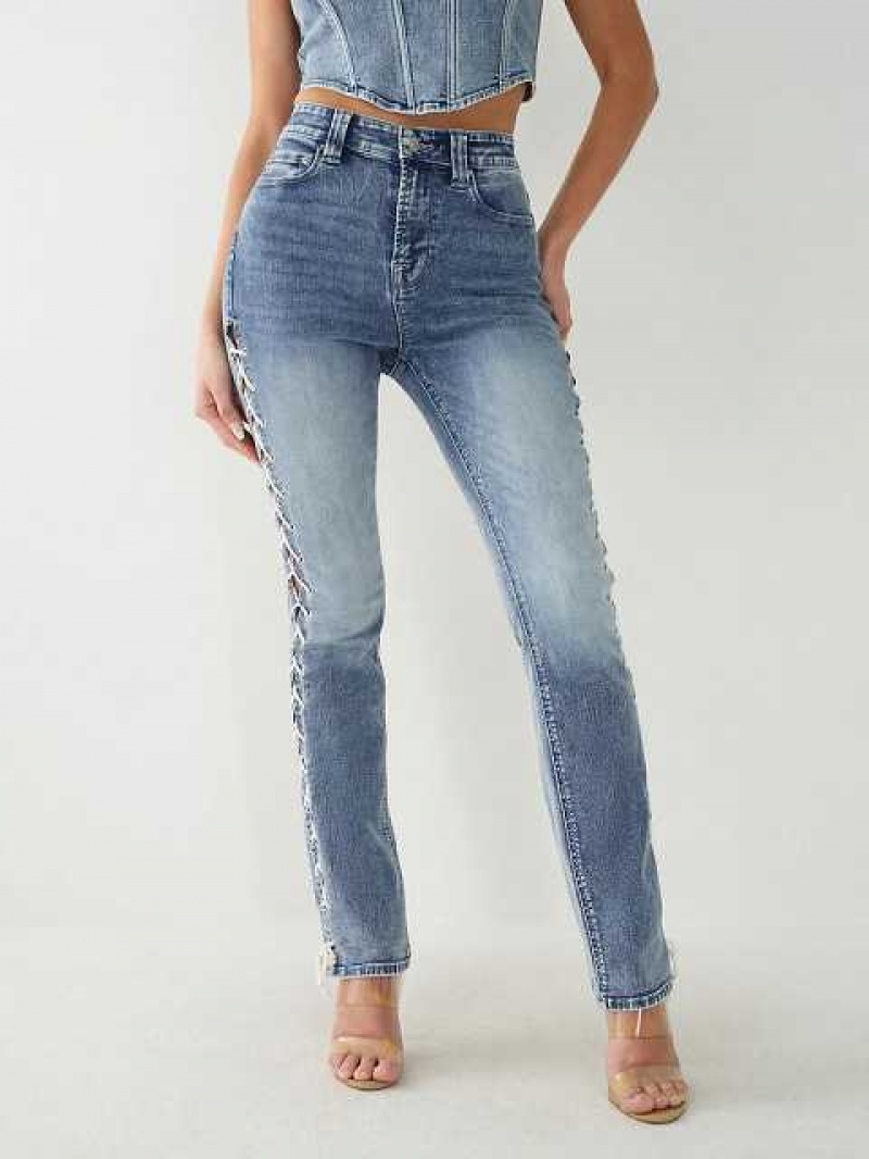 True Religion Billie High Rise Straight Jeans Dam Tvätt | TKL503917