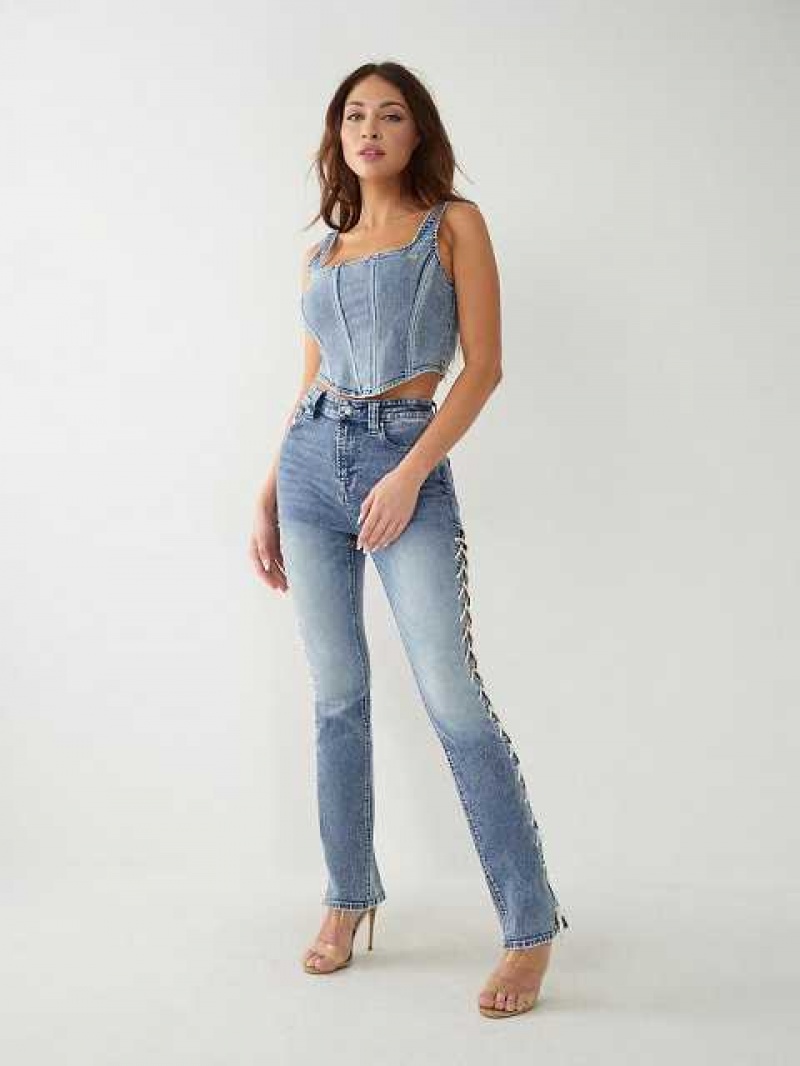 True Religion Billie High Rise Straight Jeans Dam Tvätt | TKL503917