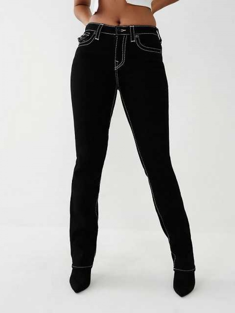 True Religion Billie Jean Straight Jeans Dam Svarta | NXU304527