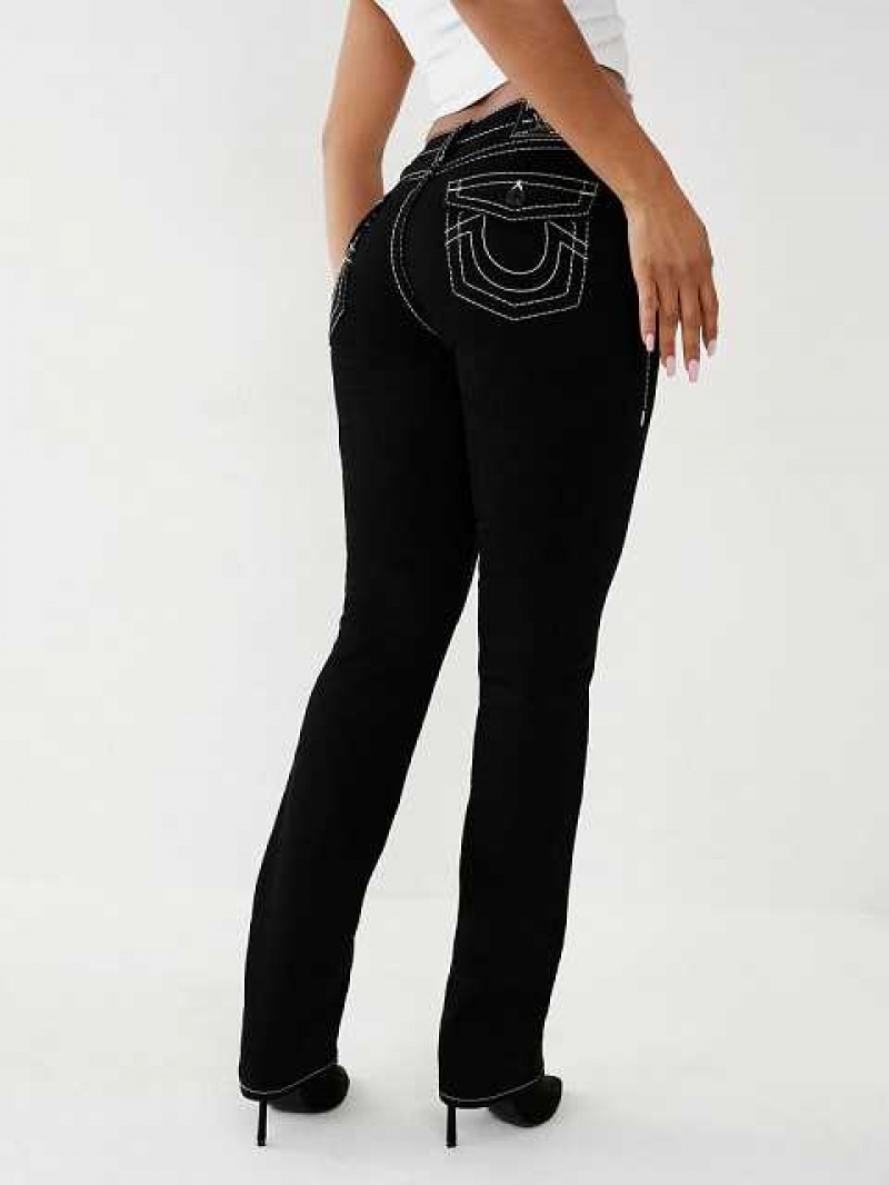 True Religion Billie Jean Straight Jeans Dam Svarta | NXU304527