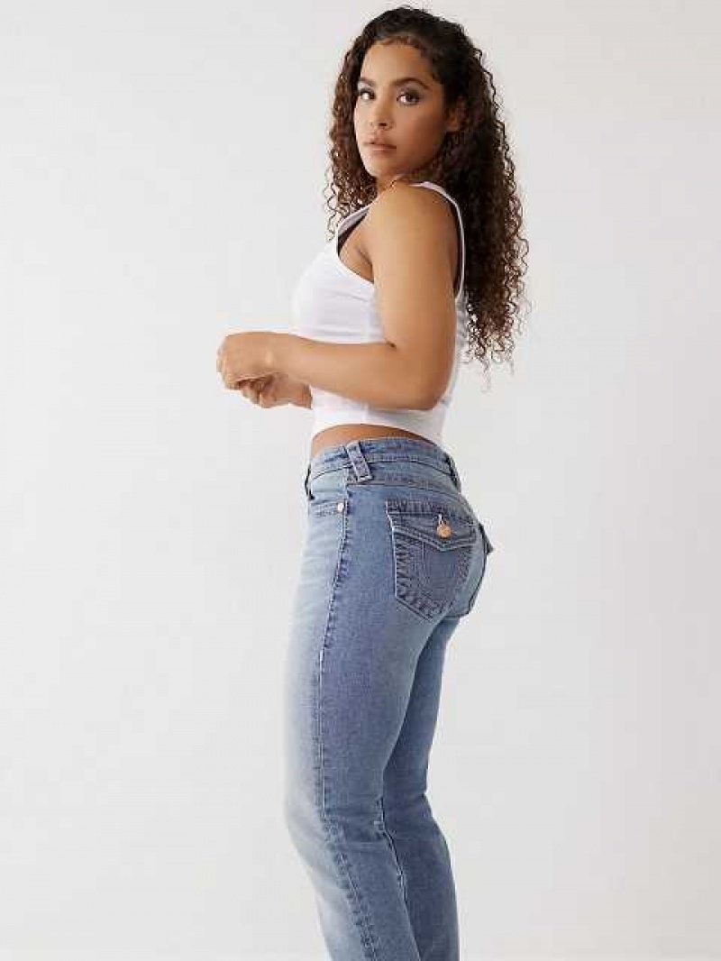 True Religion Billie Jean Straight Jeans Dam Blå | JRI974683