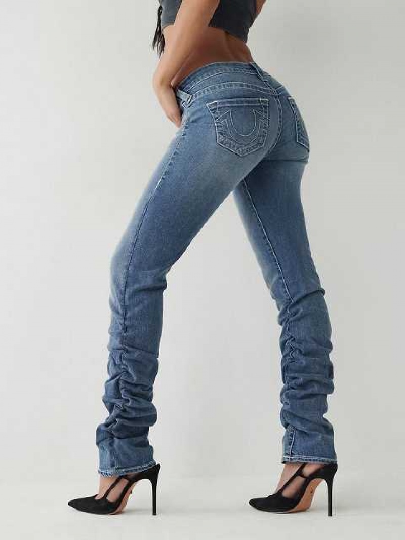 True Religion Billie Low Rise Stacked Straight Jeans Dam Ljustvätt | ZBJ489573