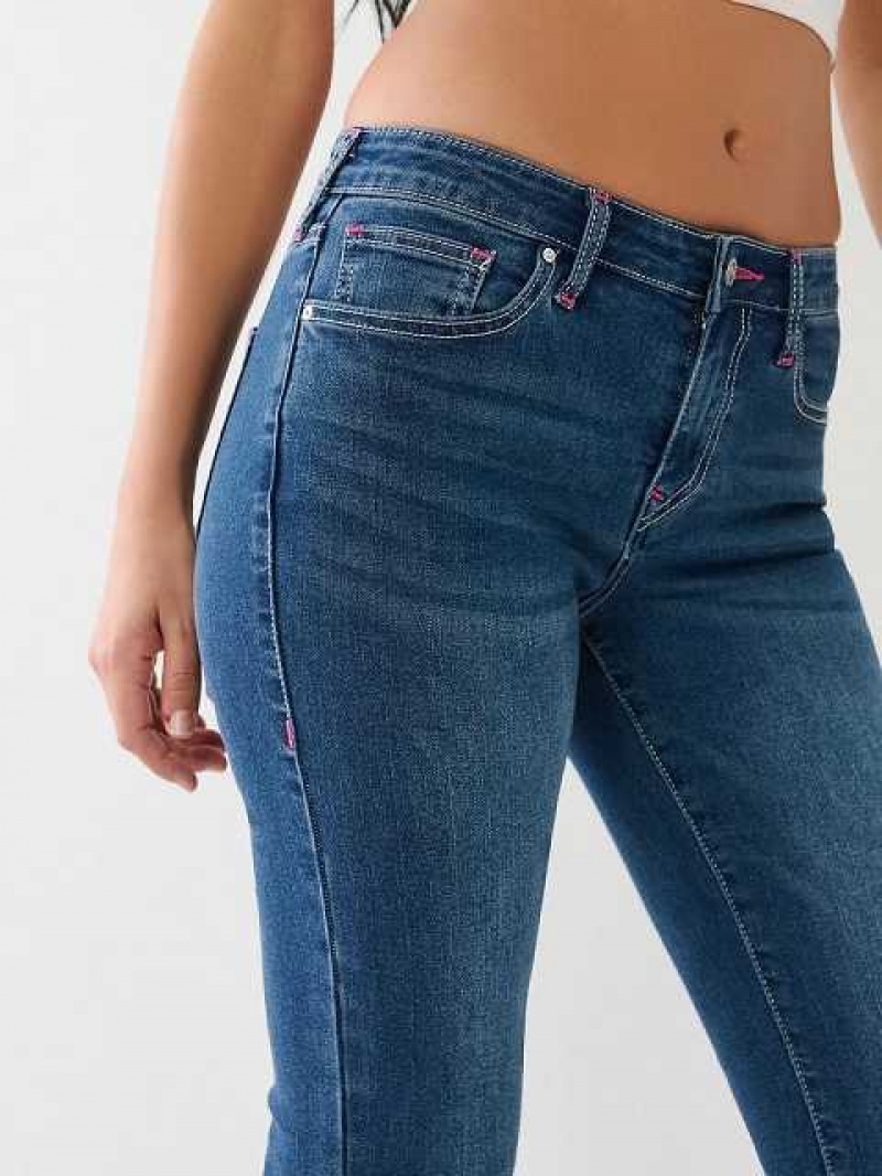 True Religion Billie Mid Rise Straight Jeans Dam Blå | POT537461