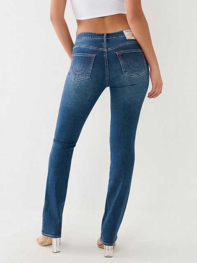 True Religion Billie Mid Rise Straight Jeans Dam Blå | POT537461