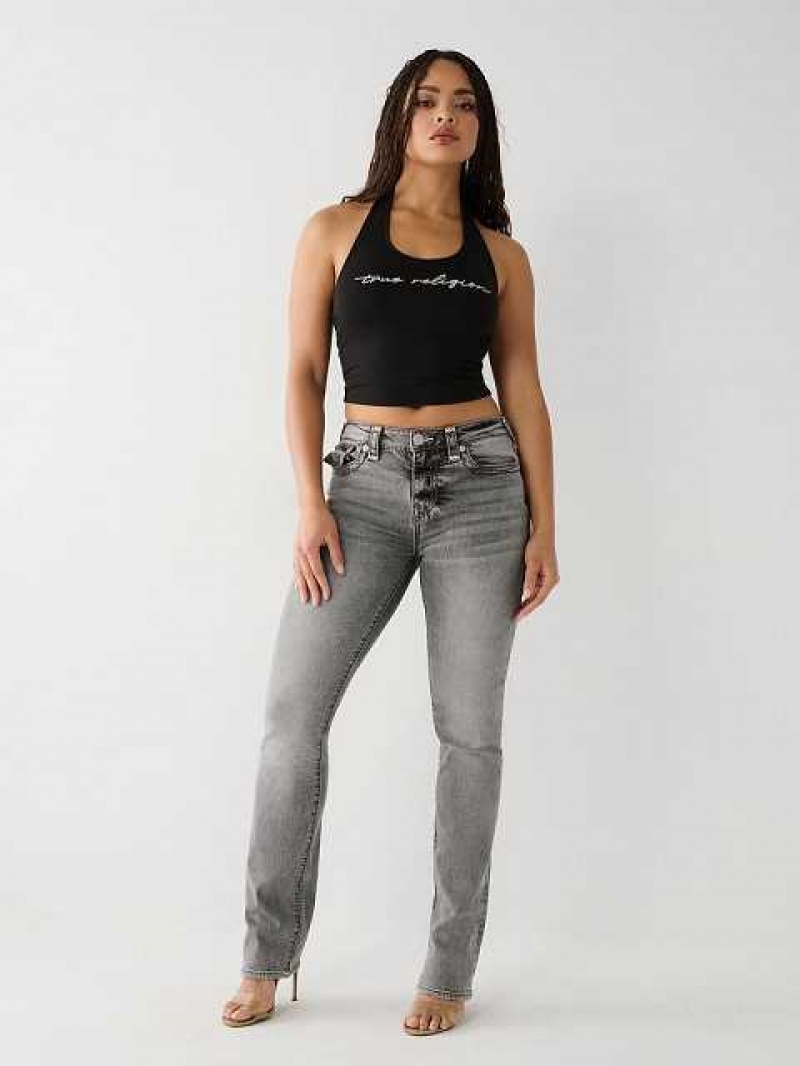 True Religion Billie Straight Jeans Dam Mörkgrå | SPE475193