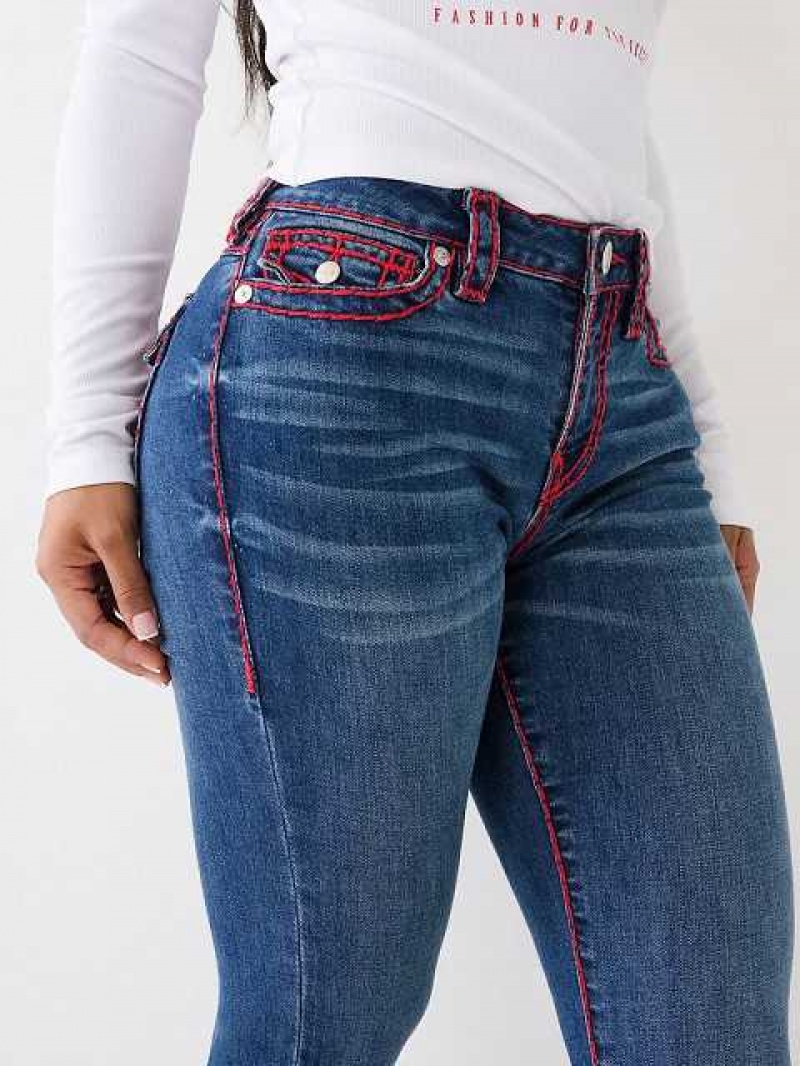 True Religion Billie Straight Jeans Dam Blå | QXU781065