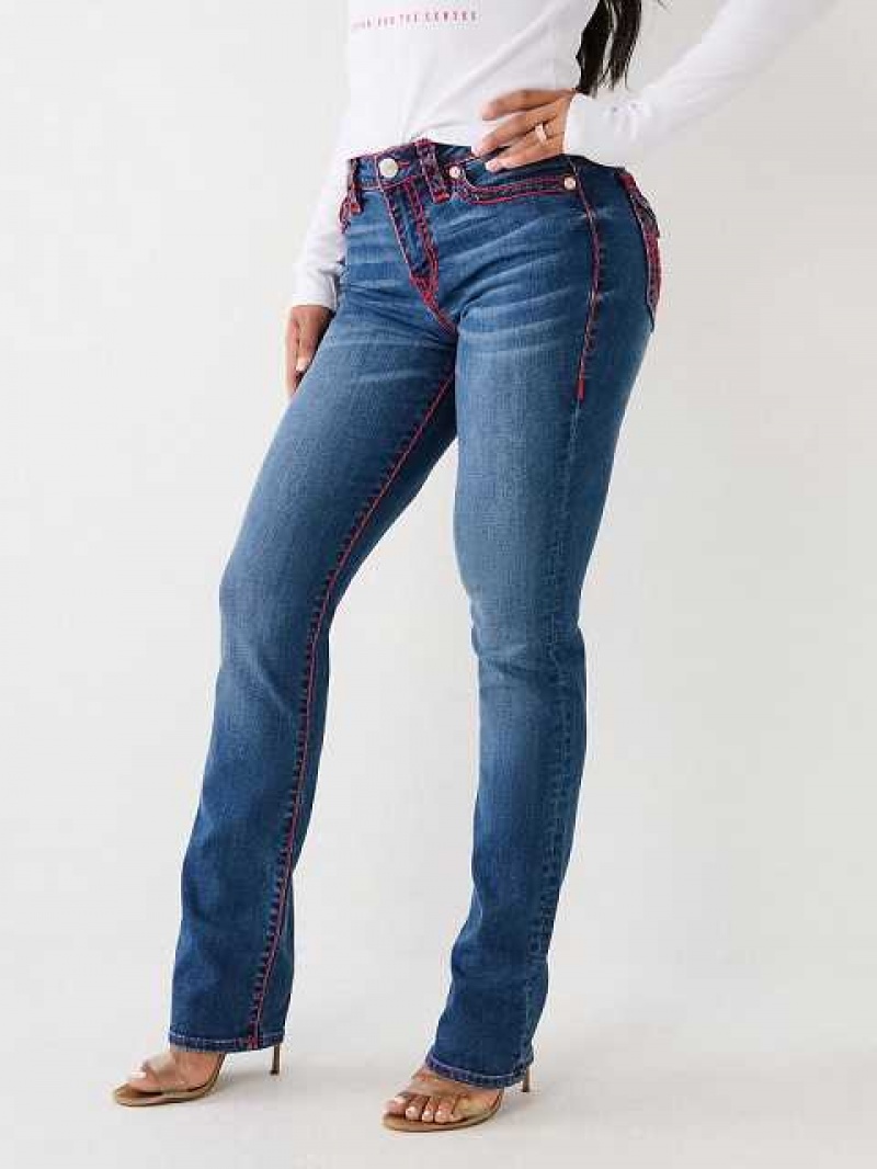 True Religion Billie Straight Jeans Dam Blå | QXU781065