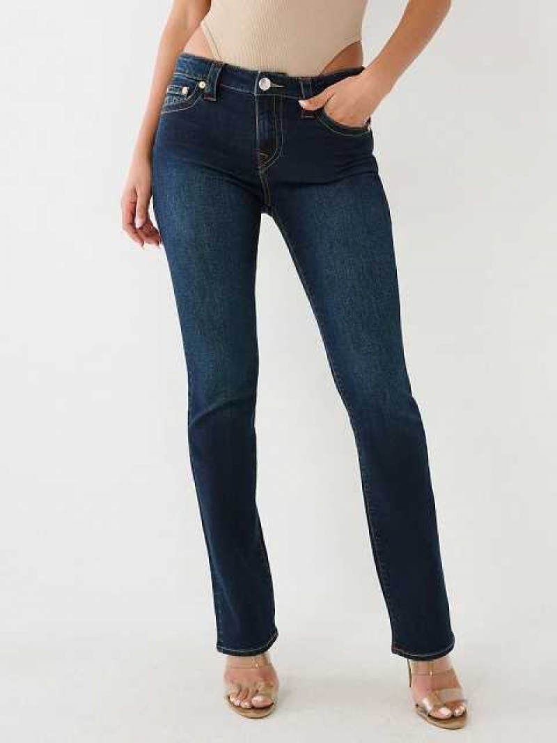 True Religion Billie Straight Jeans Dam Mörktvätt | ZXU756139