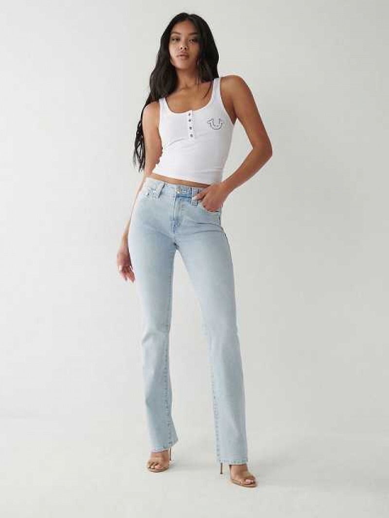 True Religion Billie Straight Jeans Dam Blå | CLG985624