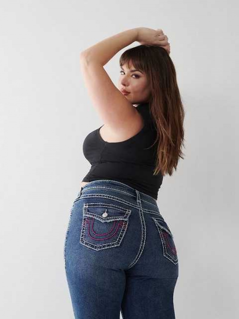 True Religion Billie Straight Jeans Dam Blå | JWX531497