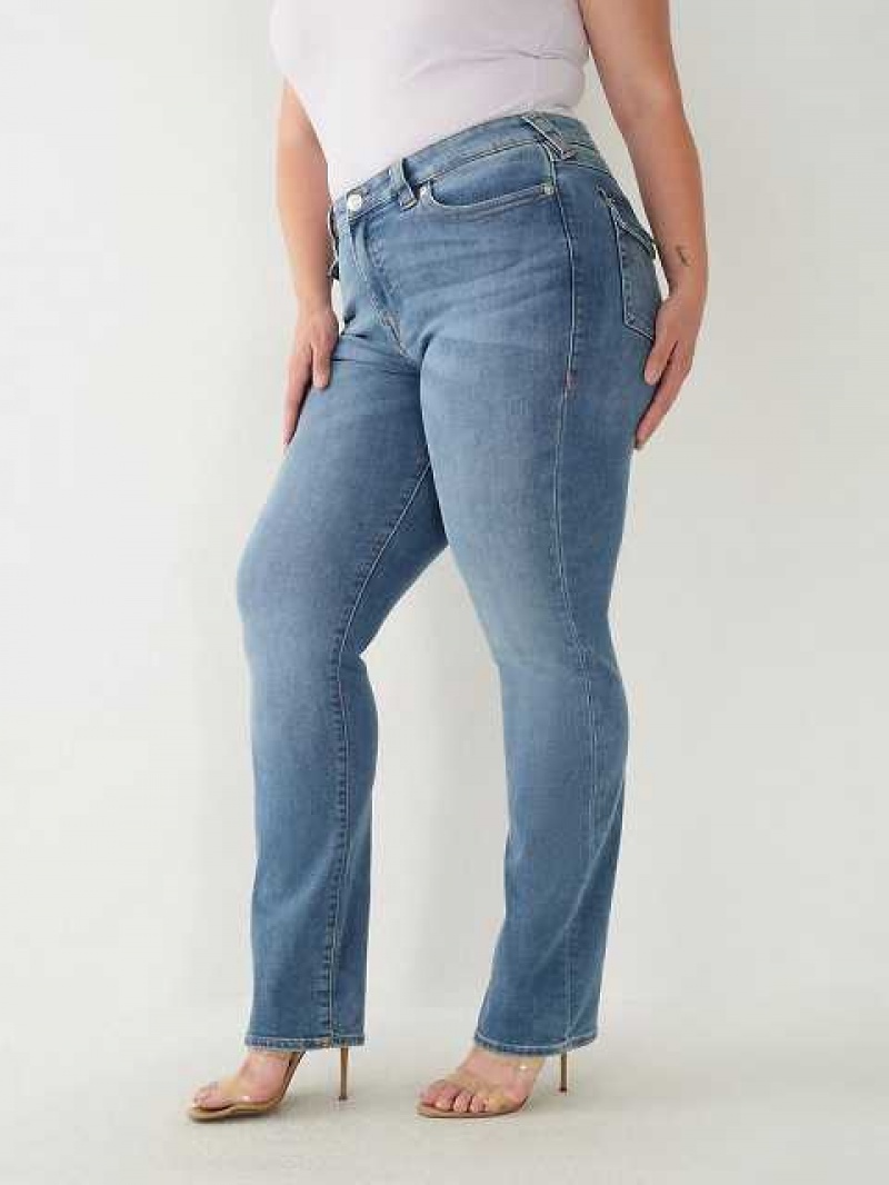 True Religion Billie Straight Jeans Dam Blå | TZQ305924