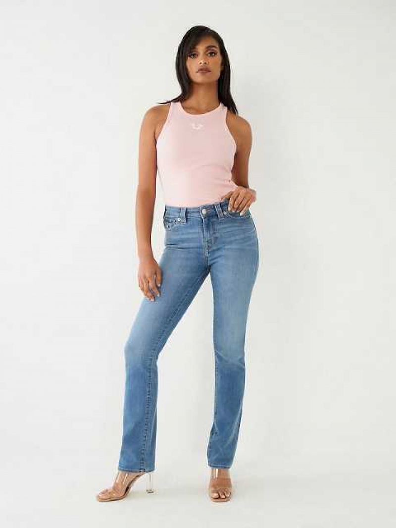 True Religion Billie Straight Jeans Dam Blå | TZQ305924