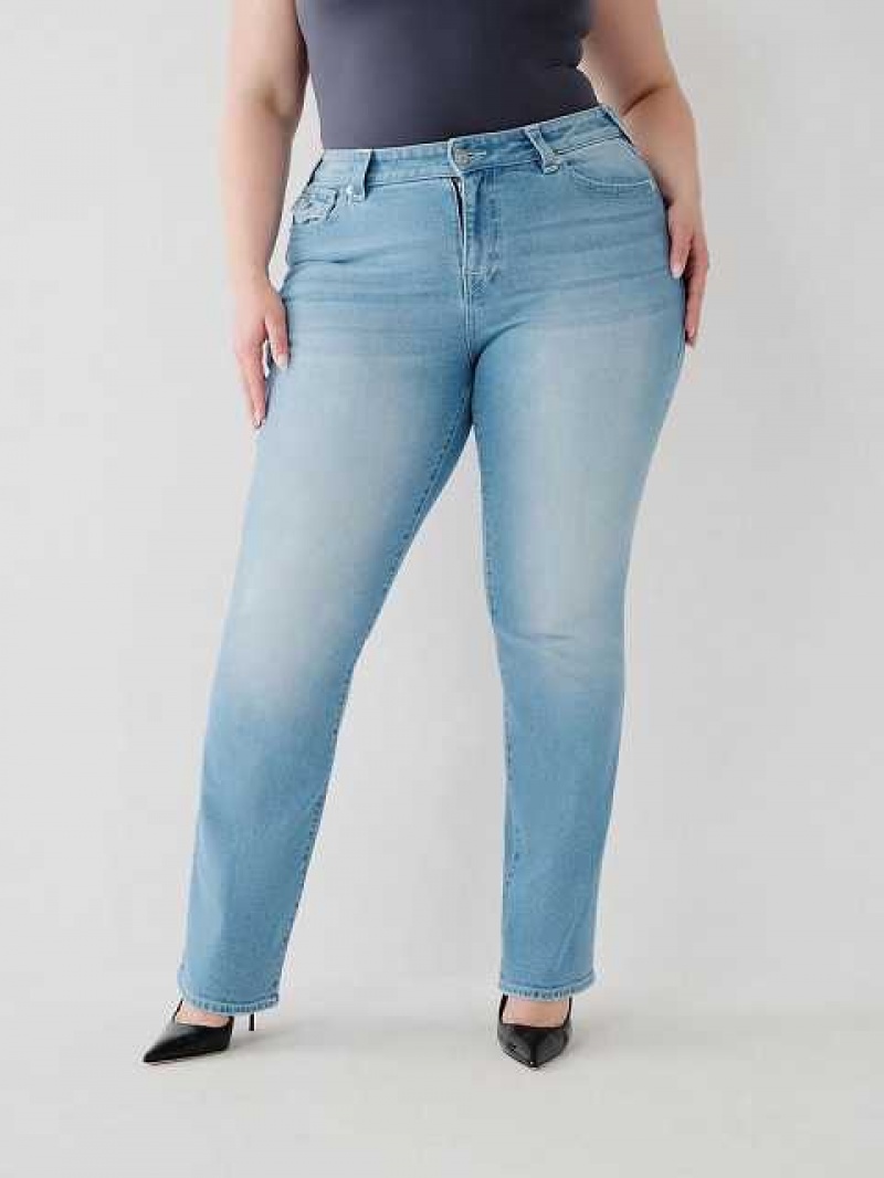 True Religion Billie Straight Jeans Dam Blå | KGZ625981