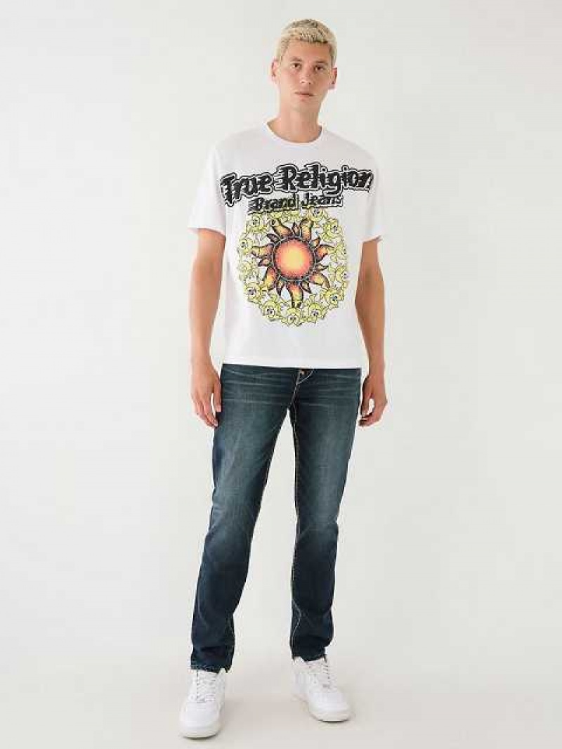 True Religion Blazing Shoey Tryck Relaxed T-shirt Herr Vita | OSF635497