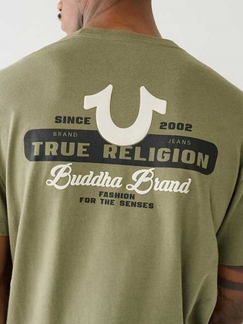 True Religion Buddha Brand Logo T-shirt Herr Gröna | DEJ938561