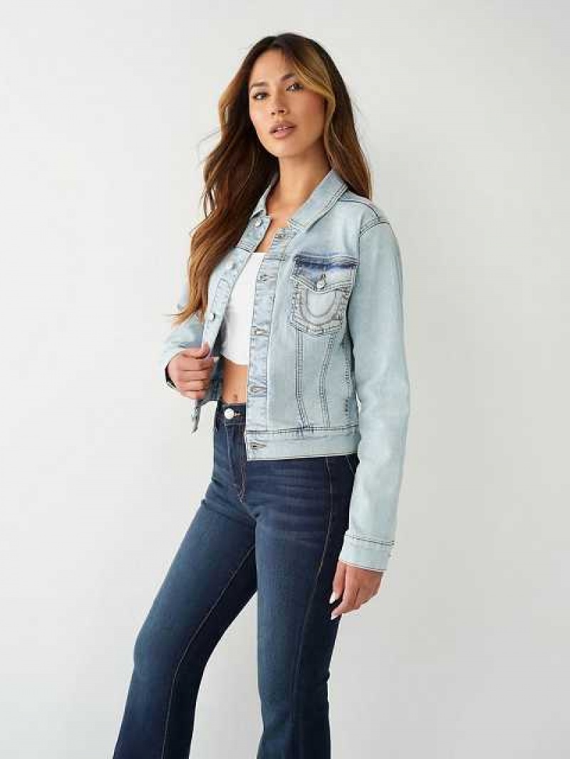 True Religion Buddha Denim Jacka Dam Vita | YOT945081