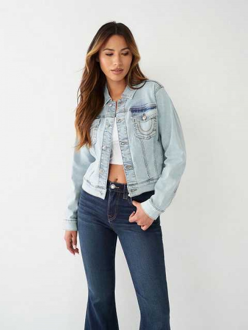 True Religion Buddha Denim Jacka Dam Vita | YOT945081