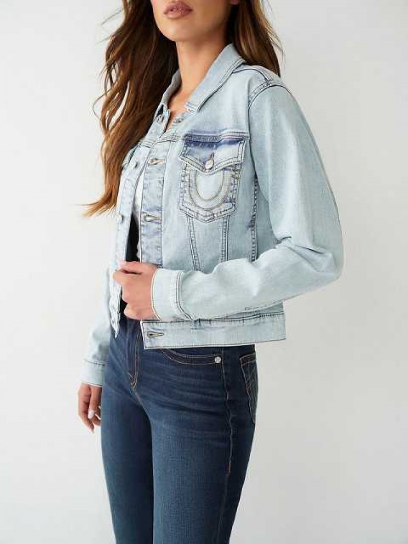 True Religion Buddha Denim Jacka Dam Vita | YOT945081