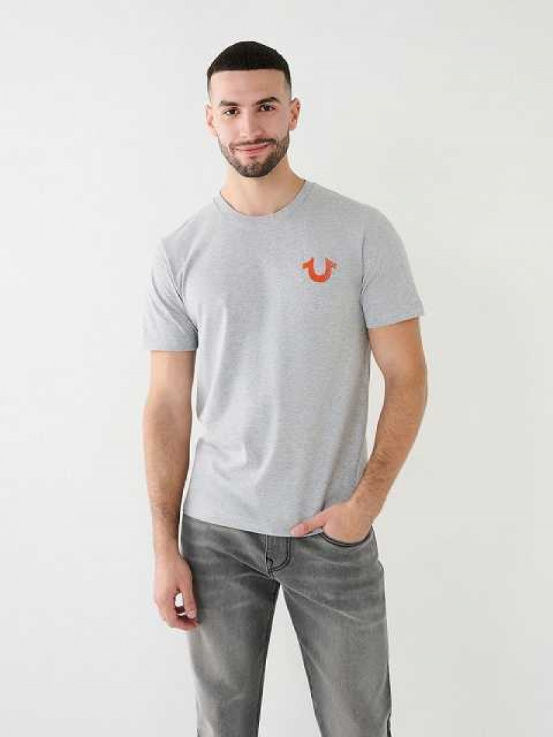 True Religion Buddha Logo Crew T-shirt Herr Grå | NYF405689