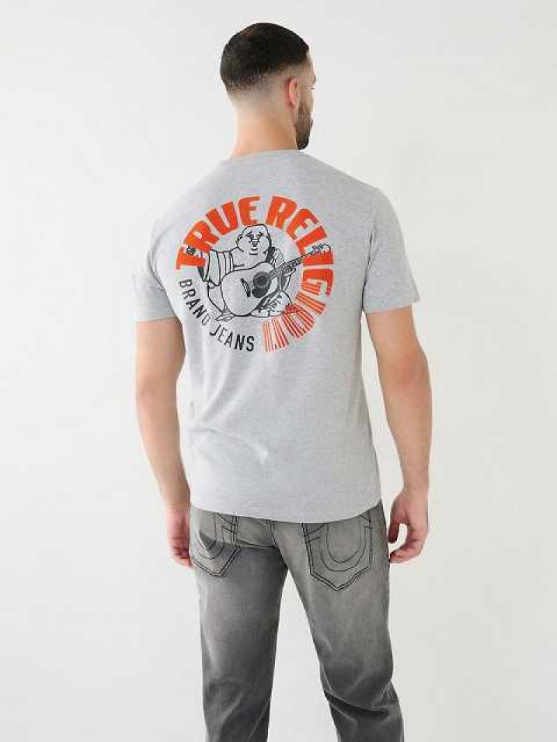 True Religion Buddha Logo Crew T-shirt Herr Grå | NYF405689