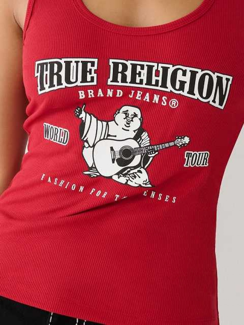 True Religion Buddha Logo Linne Dam Röda | OLM924037