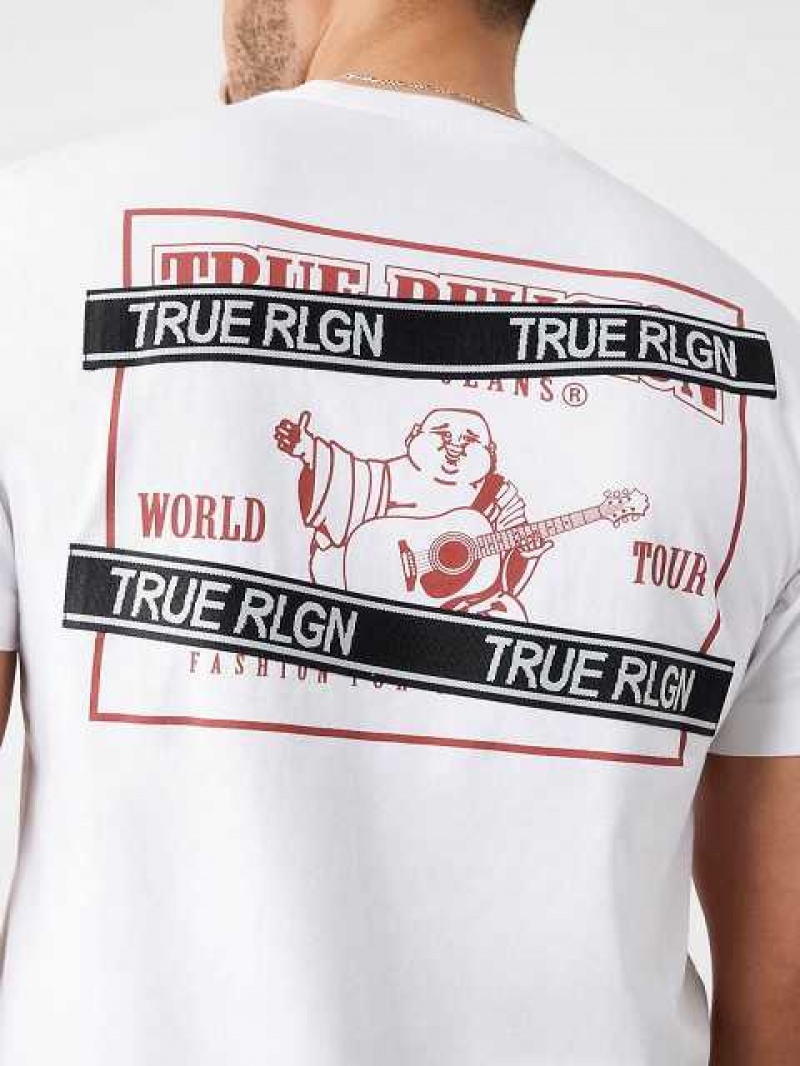 True Religion Buddha Logo True Rlgn Tape T-shirt Herr Vita | IWZ186254