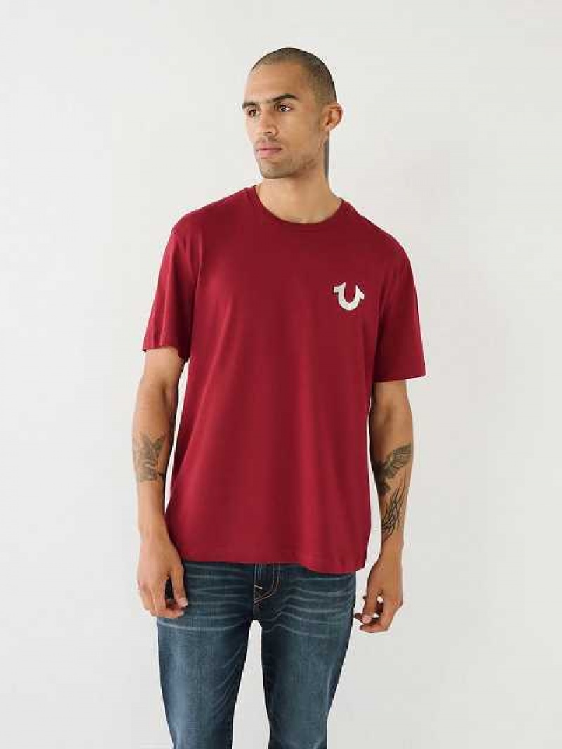 True Religion Buddha Logo T-shirt Herr Fuchsia | CXV658371