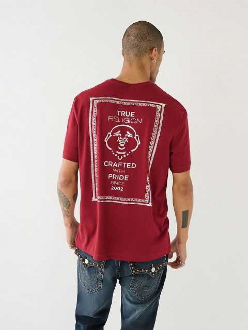 True Religion Buddha Logo T-shirt Herr Fuchsia | CXV658371