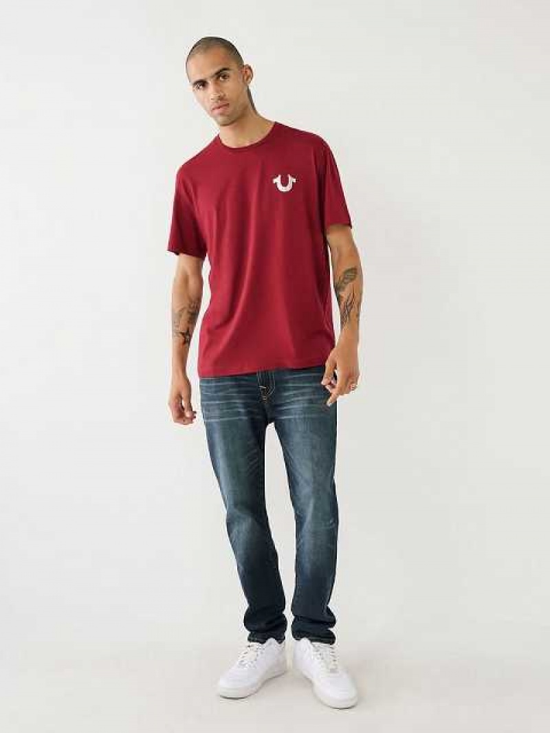 True Religion Buddha Logo T-shirt Herr Fuchsia | CXV658371