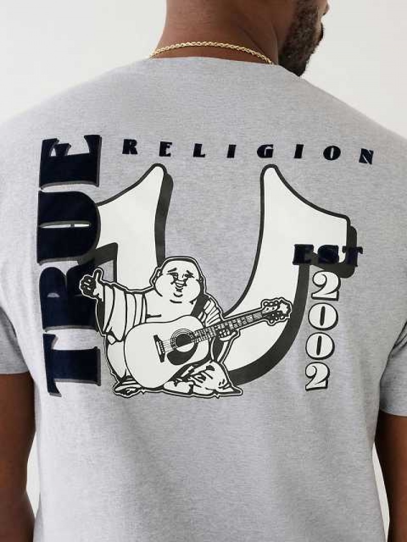 True Religion Buddha Logo T-shirt Herr Grå | IWX593682