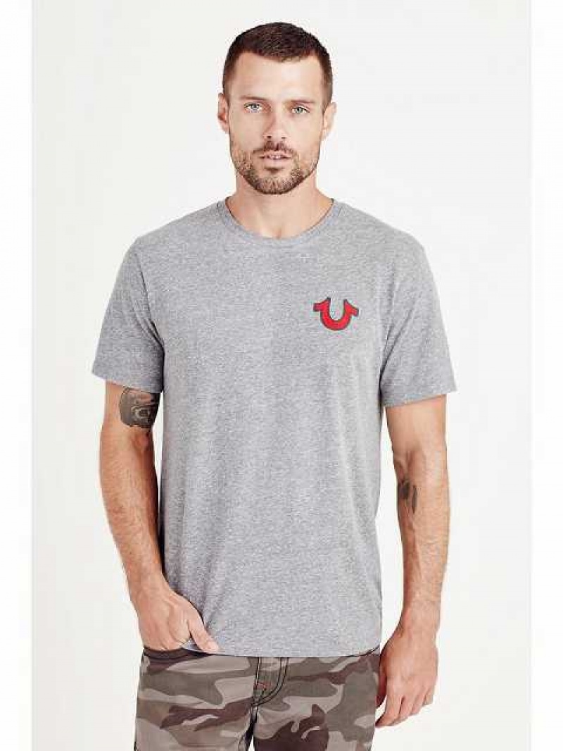 True Religion Buddha Logo T-shirt Herr Grå | DLK986547