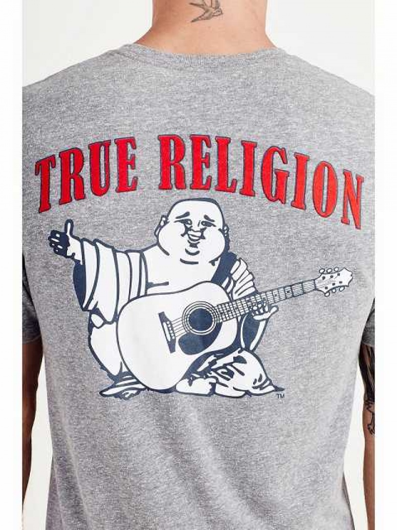 True Religion Buddha Logo T-shirt Herr Grå | DLK986547