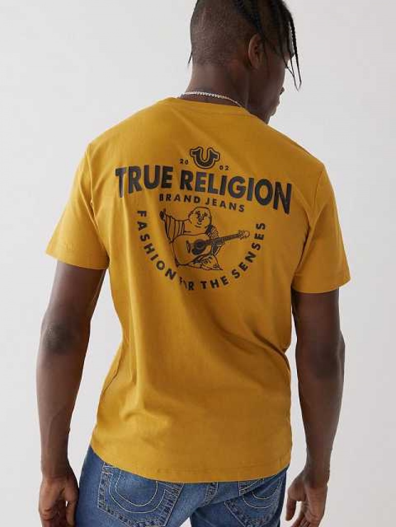 True Religion Buddha Logo T-shirt Herr Guld | UGF802135