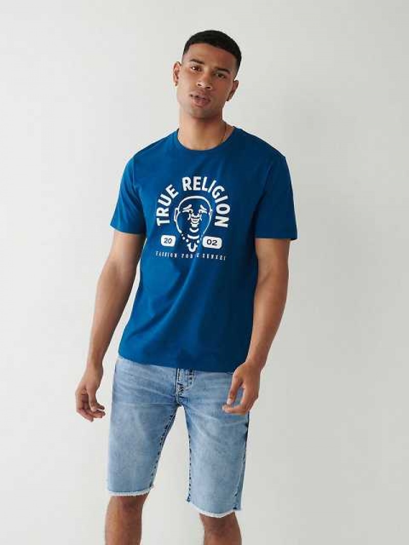 True Religion Buddha Logo T-shirt Herr Marinblå Marinblå | JWZ182693