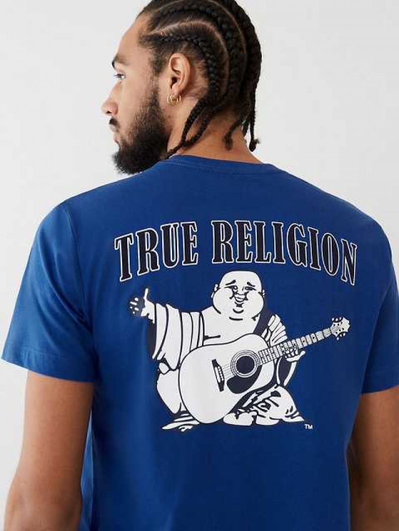 True Religion Buddha Logo T-shirt Herr Mörkblå | KWP261895