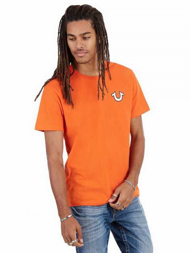 True Religion Buddha Logo T-shirt Herr Orange | RZO702543