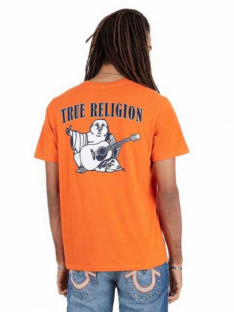 True Religion Buddha Logo T-shirt Herr Orange | RZO702543