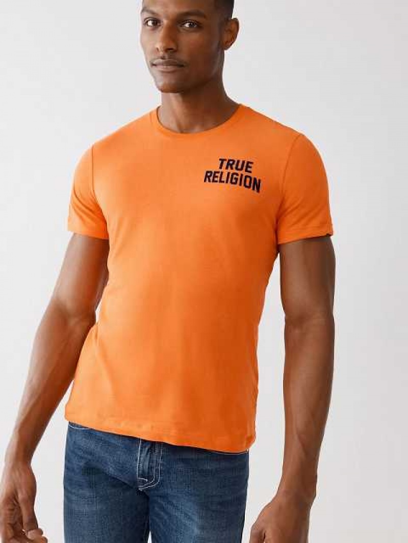 True Religion Buddha Logo T-shirt Herr Orange | YAU453720